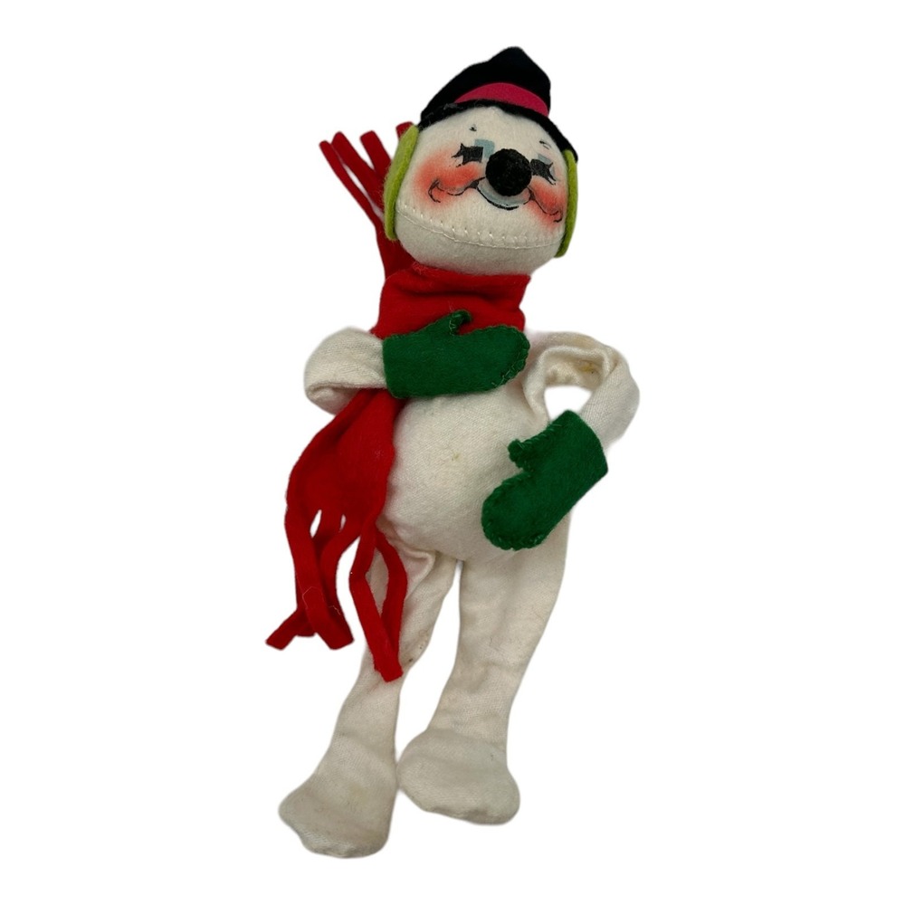 Vintage Annalee 1971 Christmas 9" Snowman W/‎ Top Hat Doll